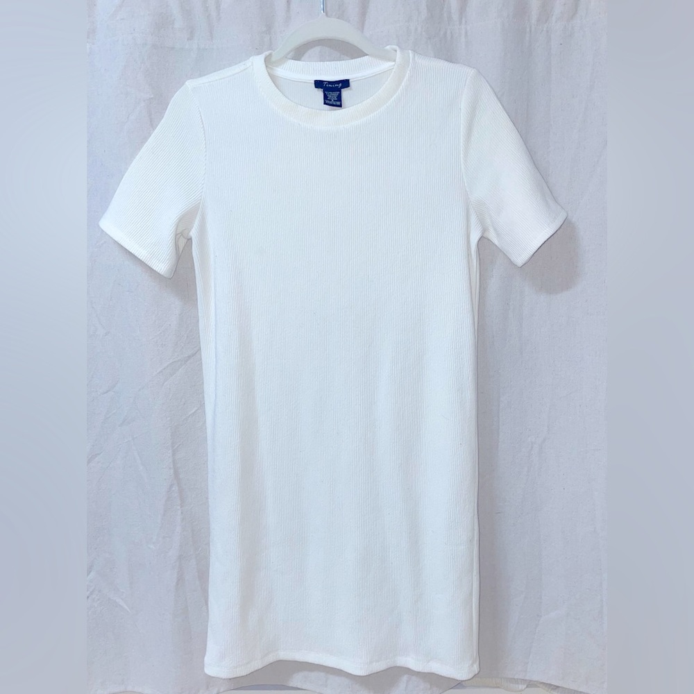 White ribbed tshirt dress